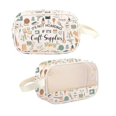 Imagem de G2TUP Crafter Gift It's Not Hoarding If It's Craft Supplies Bolsa de Maquiagem Artesanal Amante Bolsa Cosmética Presente para Amantes de Costura, Craft Supplies TM