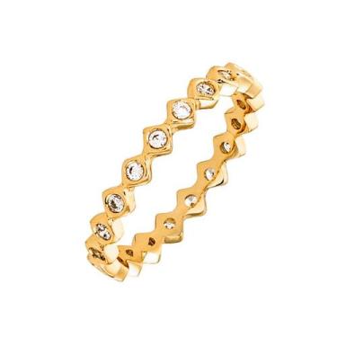 Imagem de Anel Elegant Confetti Venice feminino banhado a ouro 18k tamanho 8