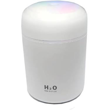 Imagem de Umidificador Portátil 300ml com Luz LED Colorida e USB – Difusor de Óleo Essencial Silencioso para Aromaterapia e Ambientes Relaxantes (Branco)