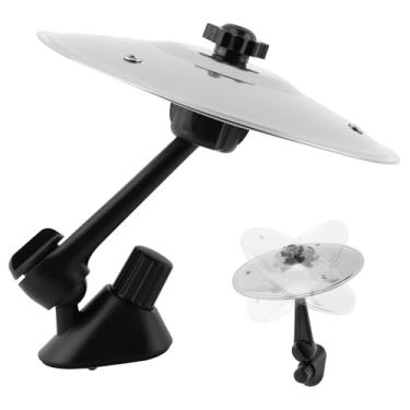 Imagem de Saída de ar para prato de carro, mini prato de bateria para painéis, acessório de carro musical divertido para amantes de música, fácil de encaixar pratos para todos os veículos (Cor: prata)