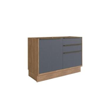 Imagem de Balcão de Cozinha 100% MDF Herval Ten, 1 Porta 3 Gavetas 120 cm, Com D