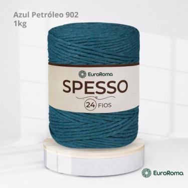 Imagem de Barbante Spesso EuroRoma 4x24 Fios 1 kg, 902 | Azul Petróleo