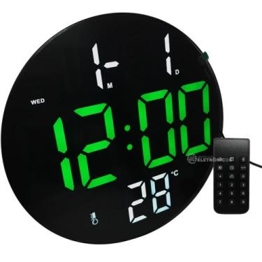 Imagem de Relógio Digital LED com Controle Remoto, Calendário e Temperatura ST26