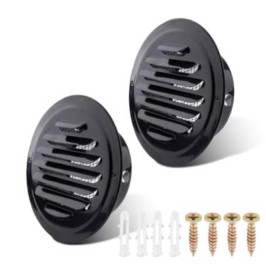 Imagem de Capas de ventilação Soffit de 10 cm, tampas de ventilação redondas de aço inoxidável 304, ventilação de parede com grade com malha fina integrada para casa, trailer, garagem, apartamento (2 peças