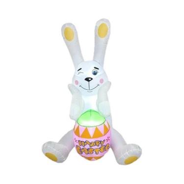 Imagem de Coelho Inflável de Páscoa com LED - 1,5m (5 Pés) - Decoração para Jard