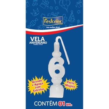 Imagem de Vela Aniversário Número 6, Festcolor 104989, Rosa/Azul, Festcolor, 104989, Rosa/Azul