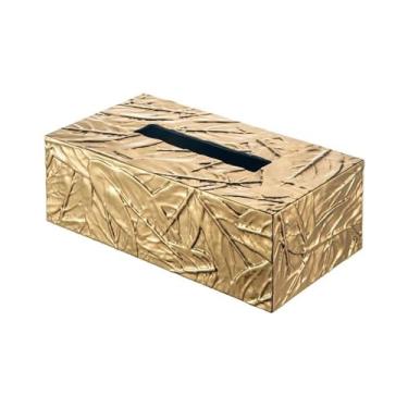 Imagem de YAYAOVP-24927 Porta-lenços de papel de hotel leve luxo moderno sala de estar caixa de gaveta de aço inoxidável de alta qualidade lenços comerciais suporte de caixas de cubo (pequeno)