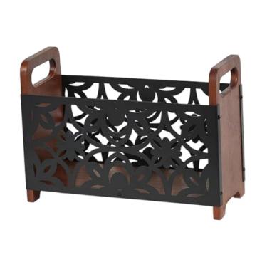 Imagem de Generic Porta-revistas, cesto para armazenamento de arquivos, porta-arquivos, porta-revistas rústico, organizador de correspondências para livros, jornais, Flor