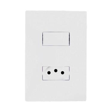 Imagem de Kit 15 Interruptor 1 Tecla Simples e Tomada Bco 10A - I9 - ILUMI