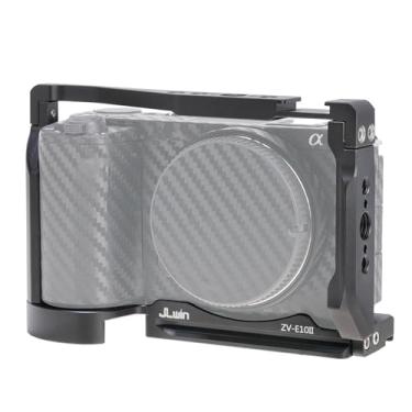 Imagem de FocusFoto Gaiola de câmera para câmera sem espelho Sony Alpha ZV-E10 II, equipamento de vlogging de vídeo com sapata fria, montagem de parafuso de 1/10.2 cm-20, 3/20.3 cm-16 orifícios de localização