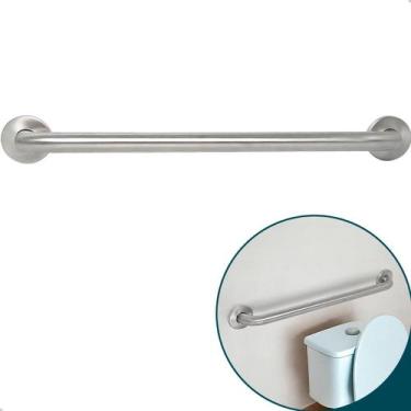 Imagem de Barra De Apoio 60cm Inox Escovado Suporte De Parede Acessibilidade Ido
