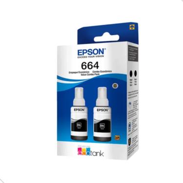Imagem de Kit 02 Garrafas Tinta Para Epson 664 L395 L380 L375 L220 Preto