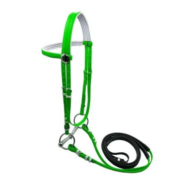 Imagem de menolana Rédea de cavalo com cabresto, coleira de cabeça, corda de montaria, correia de enguia para aulas, curso, fazenda, treinamento de adestramento, 135mm