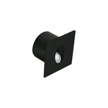 Imagem de Balizador Parede Embutir Led Luz Quente Preto Escada 3W Ip65 - Opus