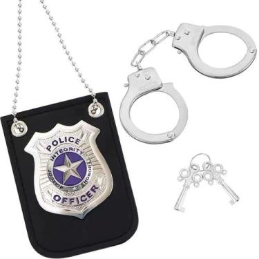 Imagem de Kit Policial Algema + Colar Distintivo Para Fantasia Cosplay - D Prese