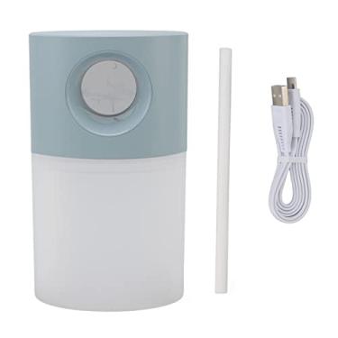 Imagem de Mini umidificador de névoa fria, silencioso, recarregável, USB, névoa fina, umidificador portátil com luz noturna para escritório em casa 350 ml (azul)
