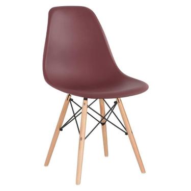 Imagem de Cadeira Charles Eames Eiffel Dsw Com Pés De Madeira Clara Marrom