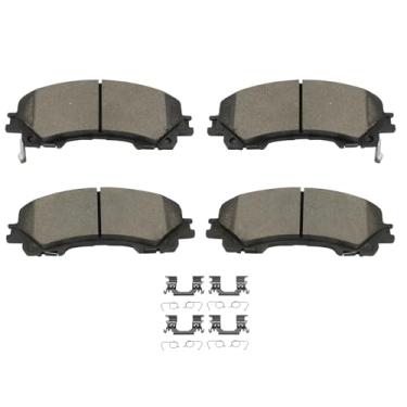 Imagem de SCITOO D1736 Conjuntos de pastilhas de freio de cerâmica dianteiras com substituição de ferragens para INFINITI para Q50/Q60, para INFINITI para QX50 2016 2017 2019 2020, para Nissan For Rogue