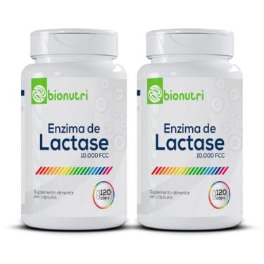 Imagem de Kit 2x Enzima Lactase 10.000 Fcc Alta Concentração 120 Cápsulas Intolerância a Lactose Bionutri