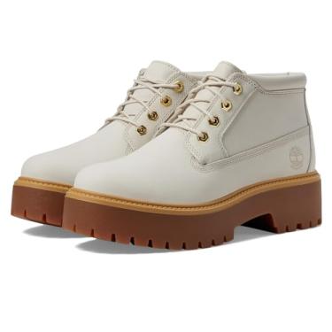 Imagem de Timberland Bota feminina Stone Street Platform impermeável Chukka, Branco, 38