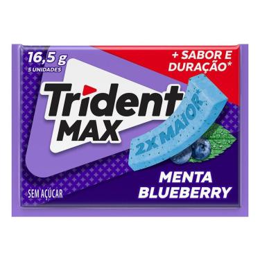 Imagem de Chiclete Trident Max Menta Blueberry Zero Açúcar 16,5g