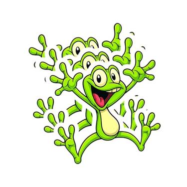 Imagem de Adesivos de carro pulando sapo verde - adesivos impermeáveis de vinil durável para garrafas de água, laptops e telefones, decalques divertidos para adultos e adolescentes (3 peças, 7,6 cm)