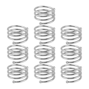 Imagem de MotiveTech 10x Argolas para Guardanapos Porta-Guardanapos Fivelas Decorativas para Mesa de Jantar e Banquete, Prata