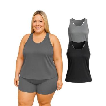 Imagem de Kit 2 Regata Nadador Dryfit Fitness Academia Plus Size - Roger, G2, Ci