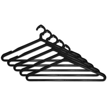 Imagem de Cabide Plástico Preto Para Organizar De Armário- 50 Unidades - Russo A