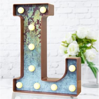 Imagem de Letra LED para letreiro Elnsivo Vintage Rust Metal Lighted L