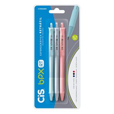 Imagem de Caneta BPX RT Esferográfica 0.7mm, CIS, Multicor, Blister com 3 unidades (Azul, Preta e Vermelha)