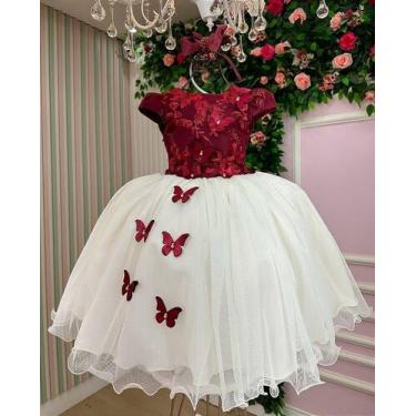 Imagem de Vestido Juvenil Midi Vila Lele Sabrina Marsala e Off - Elegante e Sofi