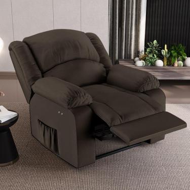 Imagem de Poltrona do Papai Reclinável Sala de Cinema Madrid Power Touch USB PU Marrom  G23