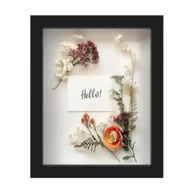 Imagem de Shadow Box Frame FrameWorks 20x25cm de madeira preta com vidro