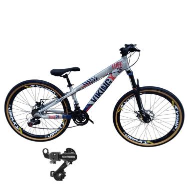 Imagem de Bicicleta 26 VikingX T25 21v Cambio Traseiro Shimano Pneu Aro 26 Balão Faixa Amarela-Unissex