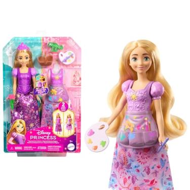 Imagem de Disney Princesa, Brinquedo Mudança de Vestido com 1 Boneca Rapunzel e Roupas e Acessórios Temáticos, Mattel