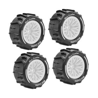 Imagem de KiBcsLic 4 peças de pneus RC escala 1/18, acessórios de reposição para rodas, peças de reposição, componentes elegantes e fáceis de instalar para granito, Branco