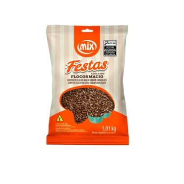 Imagem de Confeito Granulado Chocolate Gourmet Flocos Macios 1kg Mix