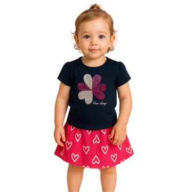 Imagem de Conjunto Bebê Infantil Menina Blusa e Shorts Saia Kyly-Feminino