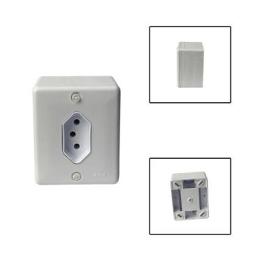 Imagem de Tomada Simples Sobrepor 3 Pinos 10A 250V Branco - Ilumi