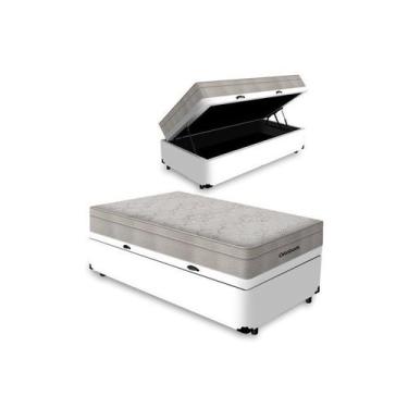 Imagem de Cama Box Baú Airtech Solteiro + Colchão de Molas Ensacadas - Ortobom -