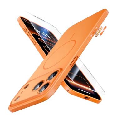 Imagem de JUESHITUO Capa magnética fina para iPhone 17 Pro, capa rígida fosca ultrafina para PC, capa para iPhone 17 Pro compatível com MagSafe, branco