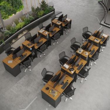 Imagem de Estação De Trabalho 16 Lugares Office Tech 16 Mesas 12 Armár - Preto E