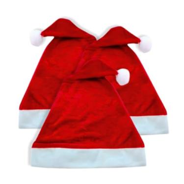 Imagem de Kit 12 Gorro Gorrinho Papai e Mamãe Noel Natal Fantasia Veludo