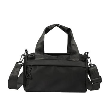Imagem de Mini bolsa de ginástica mensageiro de nylon multiuso fitness ombro elegante viagem com alça ajustável, Preto, Medium, Preto