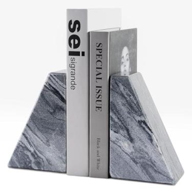 Imagem de Karibiber Suportes de livros de mármore para livros pesados, extremidades decorativas para prateleiras, extremidades de livros exclusivas e resistentes para livros de capa dura e CDS, tampa de livro