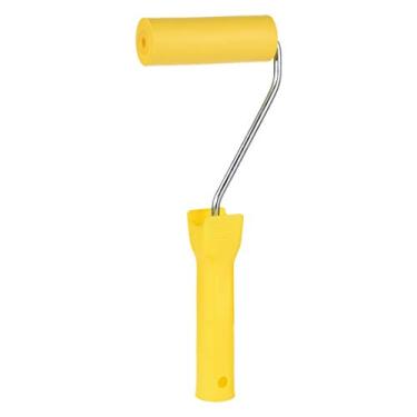 Imagem de uxcell Pincel de rolo de tinta de borracha nitrílica de 10 cm para tratamento de pintura de parede doméstica com cabo de plástico