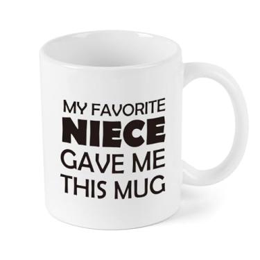 Imagem de Aunt & Uncle Gifts, My Favorite Niece Gave Me This Mug, presente de aniversário para tia, tio, dia das mães, dia dos pais, aniversário, 325 ml