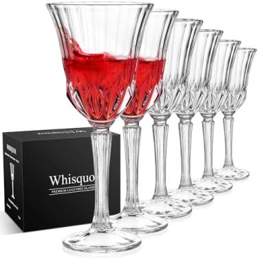 Imagem de Whisquor Conjunto de 6 taças de vinho, taças de vinho de cristal sopradas à mão, copos de vinho sem chumbo para uso diário e hospedagem de convidados, presentes para casamento