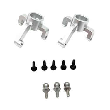 Imagem de oshhni 2x Braço de Direção Dianteiro RC 1:24, Copos de Direção Dianteiros, Peças de Reposição para Acessórios DIY, Resistentes para Carro de Modelismo RC, Argent